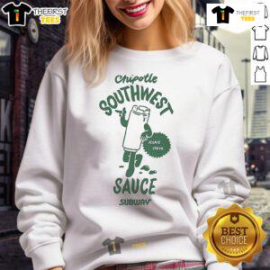 Official Chipotle Southwest Sauce Subway sweatshirt featuring vibrant graphics and comfortable fabric for fans.