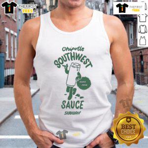 Official Chipotle Southwest Sauce Subway tank top featuring vibrant design and bold colors for casual style.