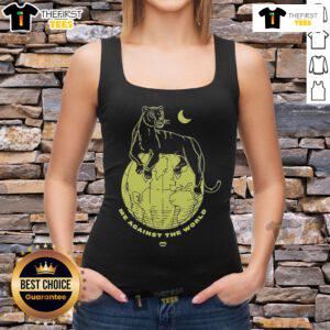 Official Chomp Me Against The World Tank Top showcasing vibrant design and comfortable fit for stylish summer wear.