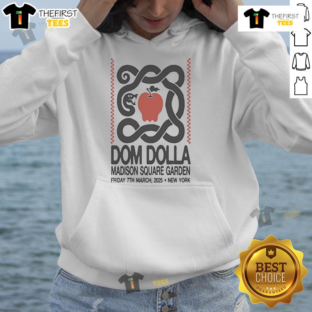 Official Dom Dolla hoodie design for the March 7, 2025 concert at Madison Square Garden, New York.