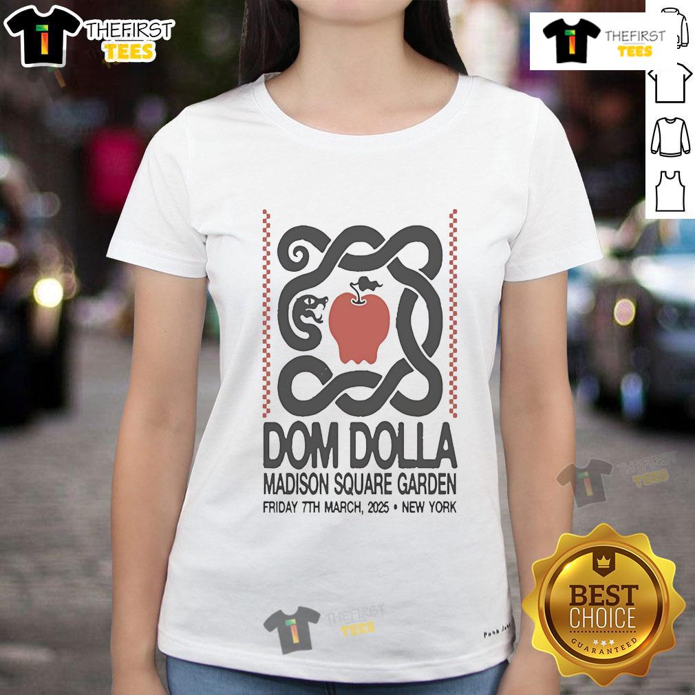 Official Dom Dolla Ladies Tee for March 7, 2025 concert at Madison Square Garden, New York, featuring vibrant design.