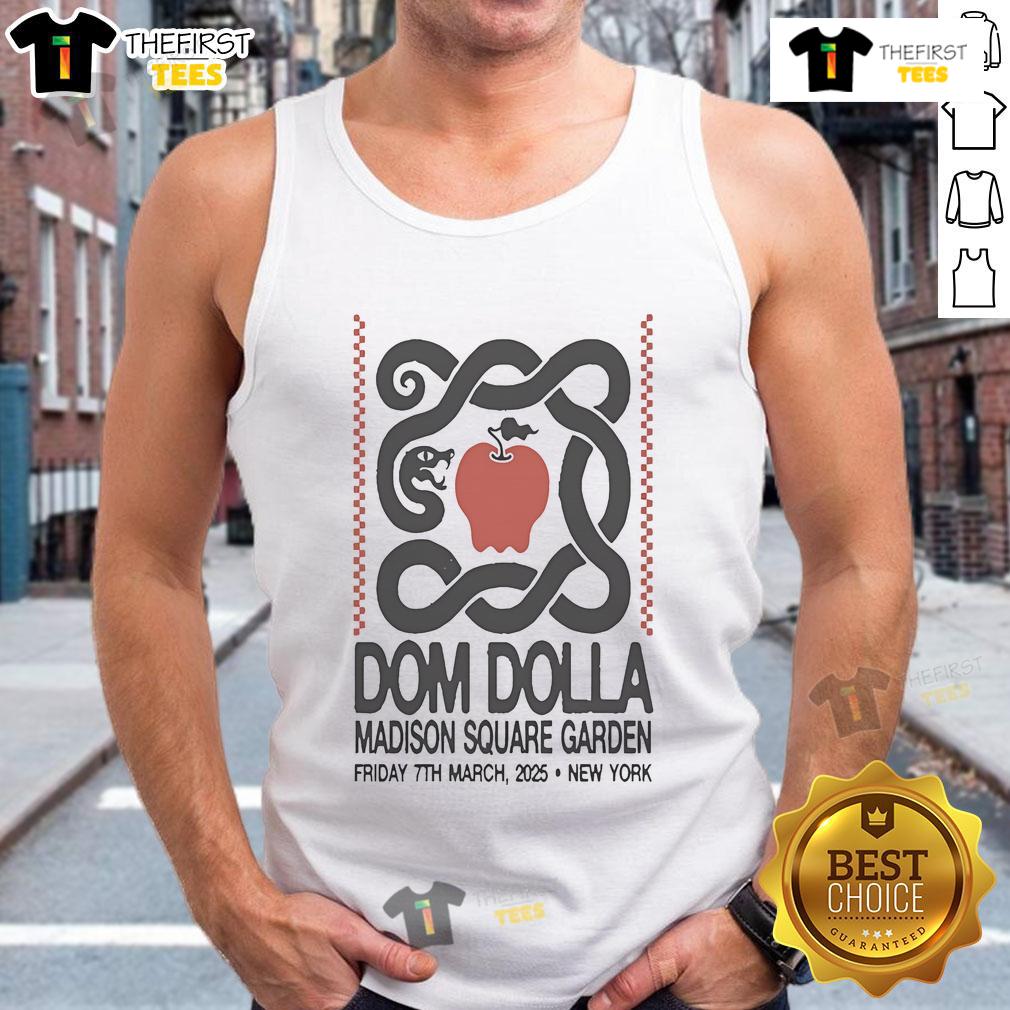 Dom Dolla performing at Madison Square Garden on March 7, 2025, wearing a stylish tank top during an electrifying concert.