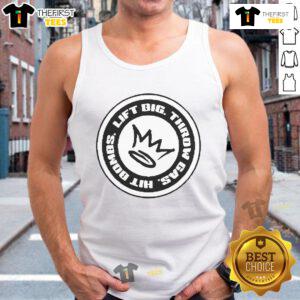 Official King of Juco Lift Big Throw Gas Hit Bombs Recovery Tank Top for athletes, featuring bold graphics and comfortable fit.