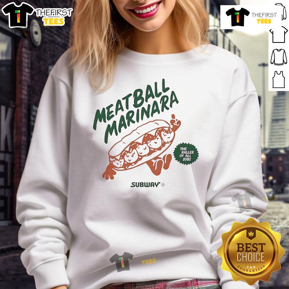 Official Meatball Marinara sweatshirt featuring bold design, celebrating the iconic Baller of All Subs.