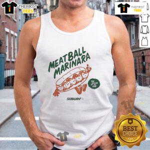 Official Meatball Marinara tank top featuring bold graphics, perfect for fans of The Baller of All Subs.
