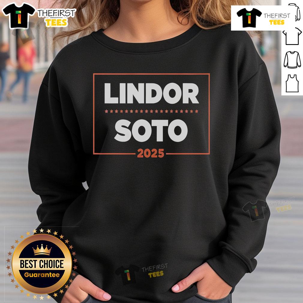 Official New York Baseball Lindor Soto 25 Sweatshirt featuring vibrant team colors and logo for baseball fans.