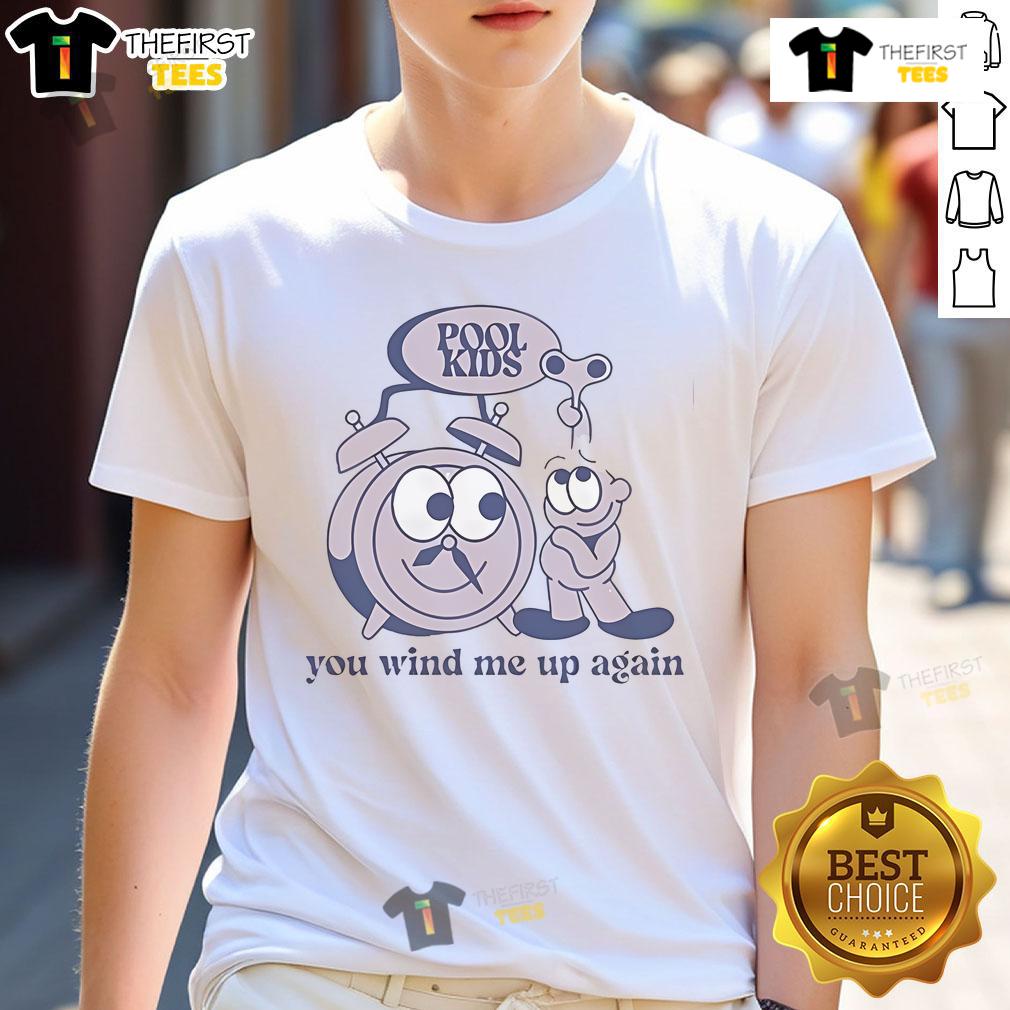 Official Pool Kids You Wind Me Up Again T-Shirt featuring vibrant graphics for kids, perfect for summer fun.