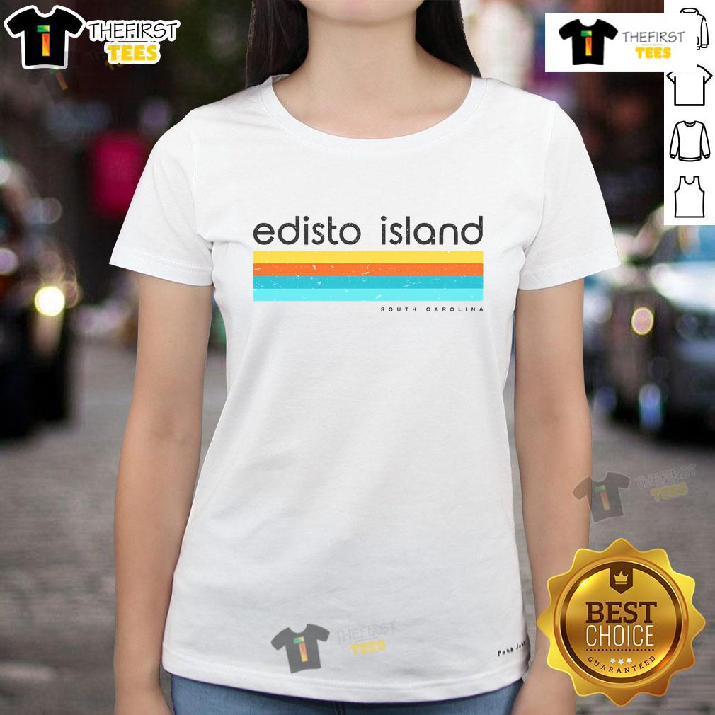 Official Retro Edisto Island South Carolina vintage ladies tee featuring a stylish design perfect for casual wear.