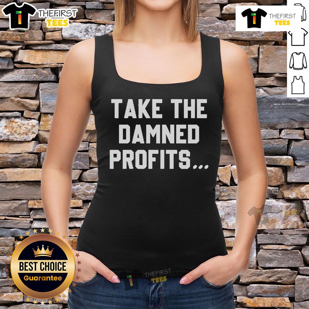 Official Take The Damned Profits Tank Top featuring bold graphic design, perfect for casual wear and fan merchandise.