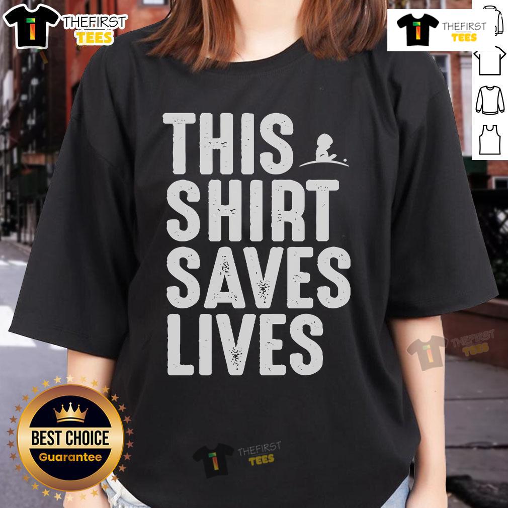 Official 'This Shirt Saves Lives' Giving Tuesday 2024 ladies tee in vibrant colors promoting charity and awareness.