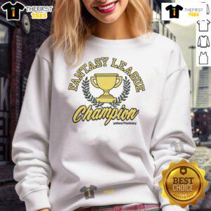 Official Yahoo Fantasy League Champion Cup Sweatshirt featuring vibrant graphics and cozy design for avid fantasy sports fans.
