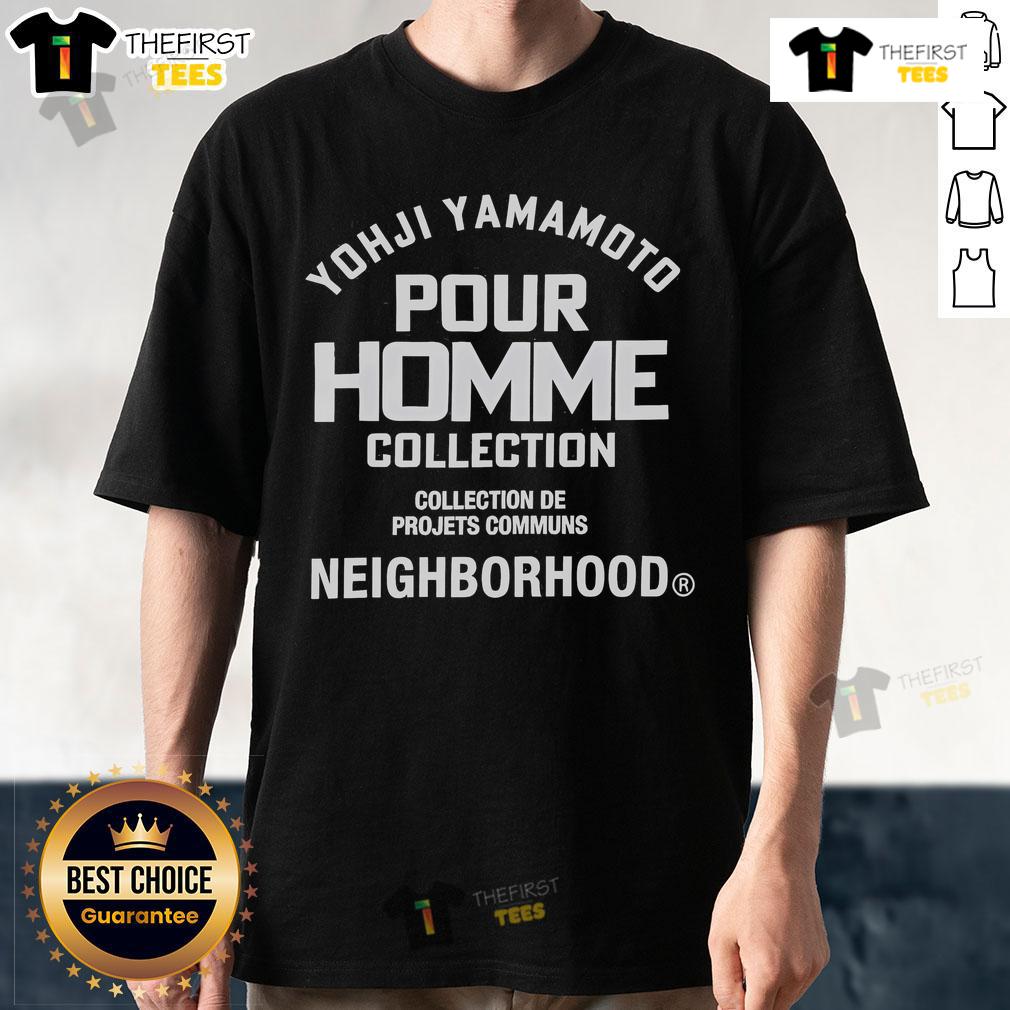 Alt Text: Yohji Yamamoto Pour Homme Collection Neighborhood T-Shirt featuring bold graphics and unique design elements.