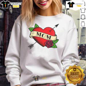 Premium Heart Mom Tattoo Sweatshirt featuring a stylish heart design, perfect for moms who love unique fashion.
