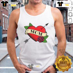 Premium Heart Mom Tattoo Tank Top featuring a stylish heart design, perfect for moms who love unique fashion.