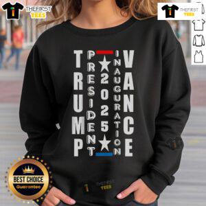 Premium President Trump Vance Inauguration Day 2025 USA sweatshirt featuring patriotic design and bold graphics.