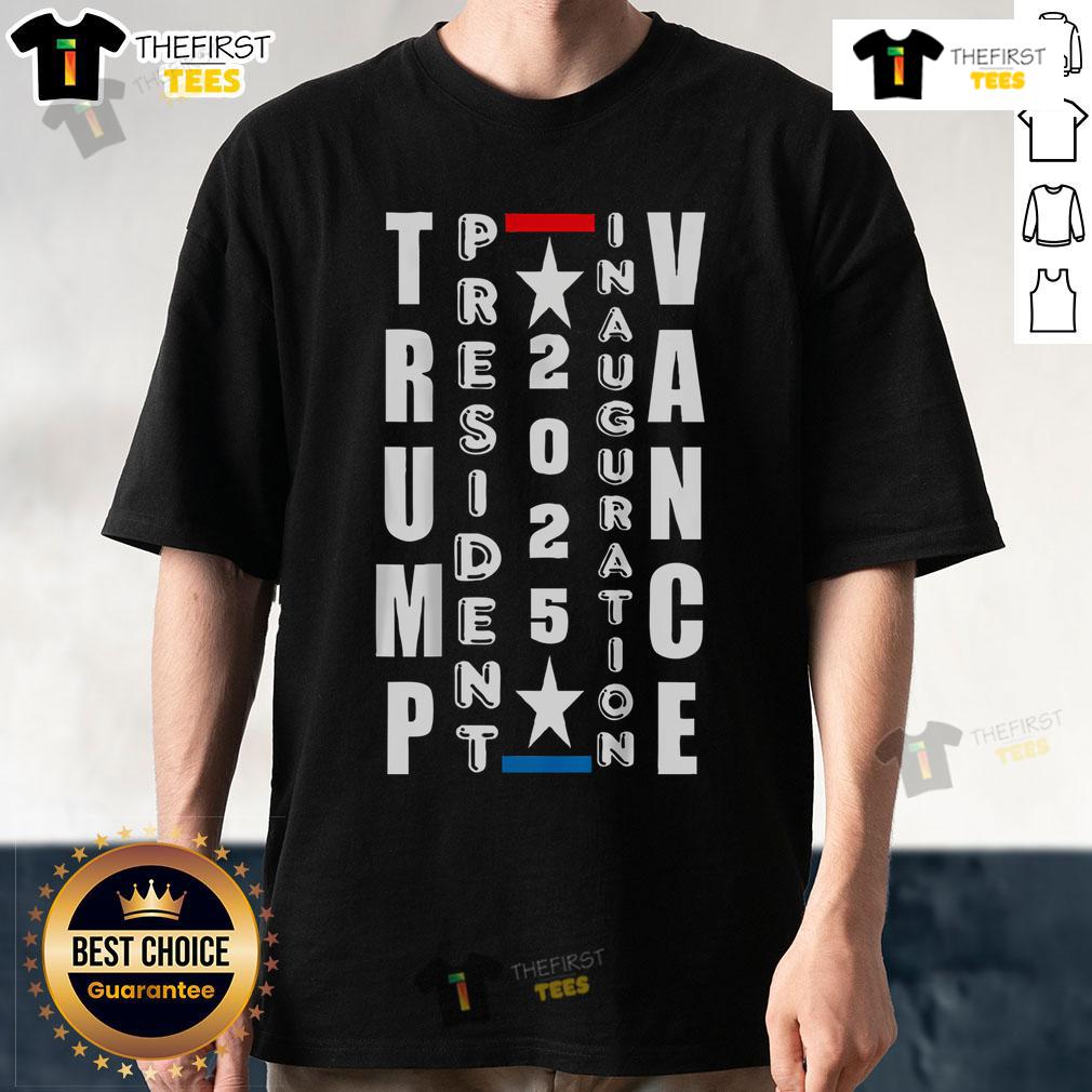 Premium President Trump Vance Inauguration Day 2025 USA T-Shirt featuring patriotic design and bold graphics.