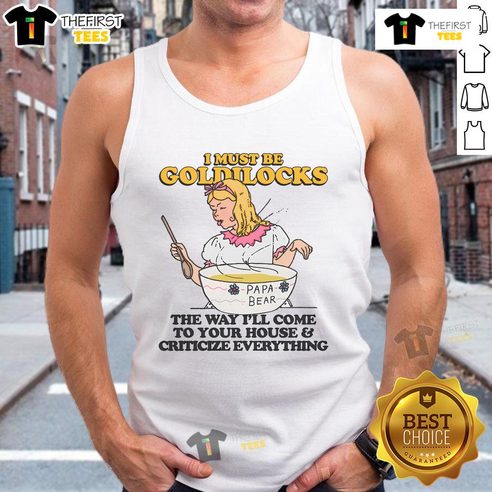 Goldilocks tank top featuring a playful design, perfect for those who love to critique in style.