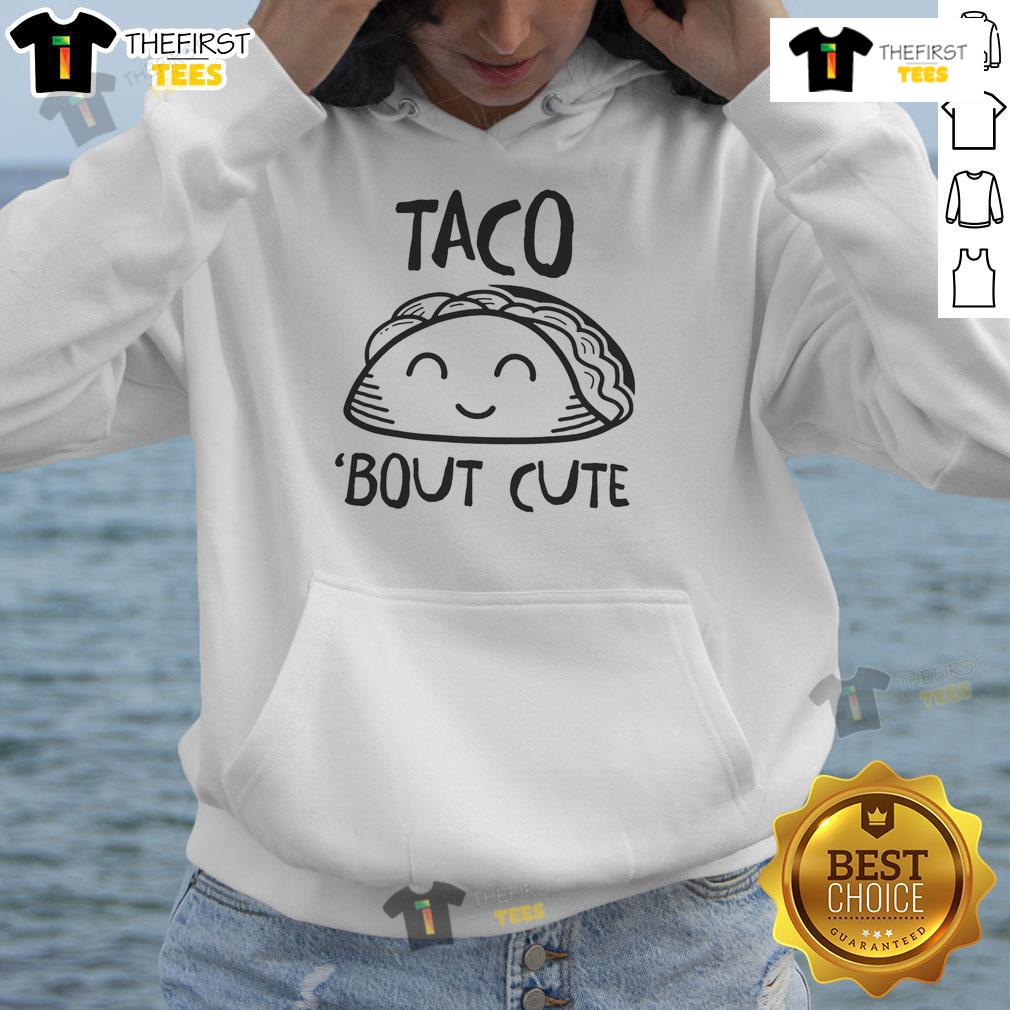 Stylish 'Pretty Taco Bout' hoodie featuring vibrant taco graphics, perfect for taco lovers and casual wear enthusiasts.