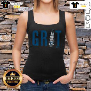 Top Amon-Ra St. Brown Grit Tank Top featuring bold graphics and comfortable fit, perfect for sports and casual wear.
