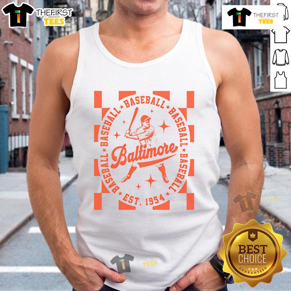 Stylish Top Baltimore Orioles Baseball Est 1954 tank top featuring team colors and logo, perfect for fans and summer wear.