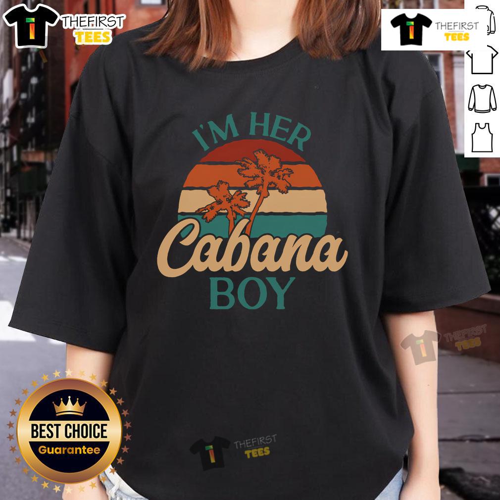 Top Cabana Boy Beach Bartender 'I'm Her Cabana Boy' Ladies Tee, perfect for beach outings and summer fun.