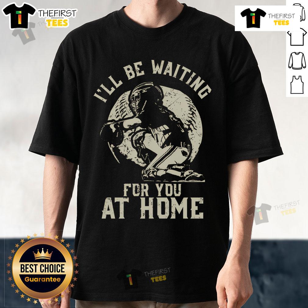 Alt Text: Top Catcher I'll Be Waiting For You Softball Baseball T-Shirt featuring a vibrant graphic and sporty design.