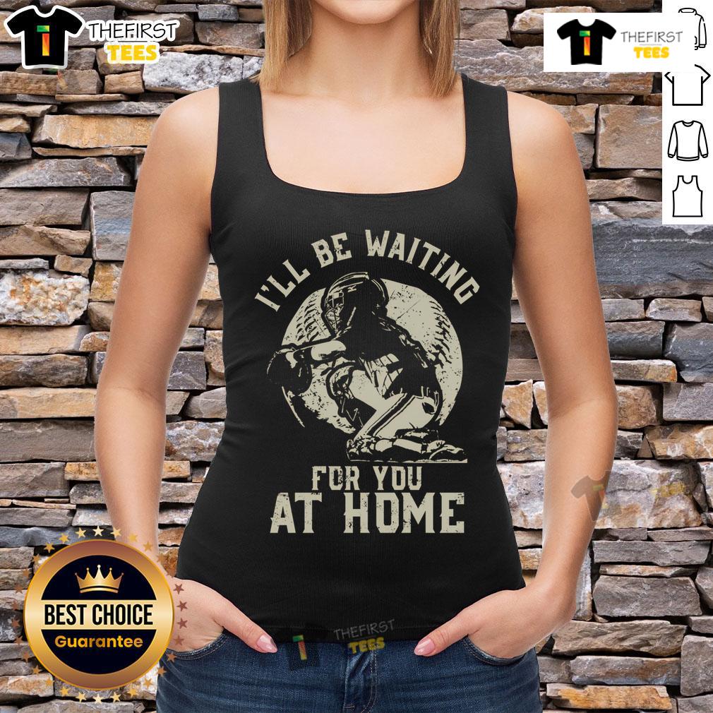 Softball baseball tank top featuring 'Top Catcher, I'll Be Waiting For You' design, perfect for sporty enthusiasts.