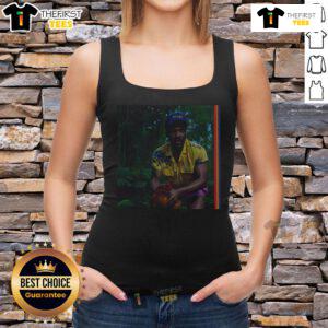 Childish Gambino 'Bando Stone and the New World' album cover tank top featuring vibrant colors and unique graphic design.
