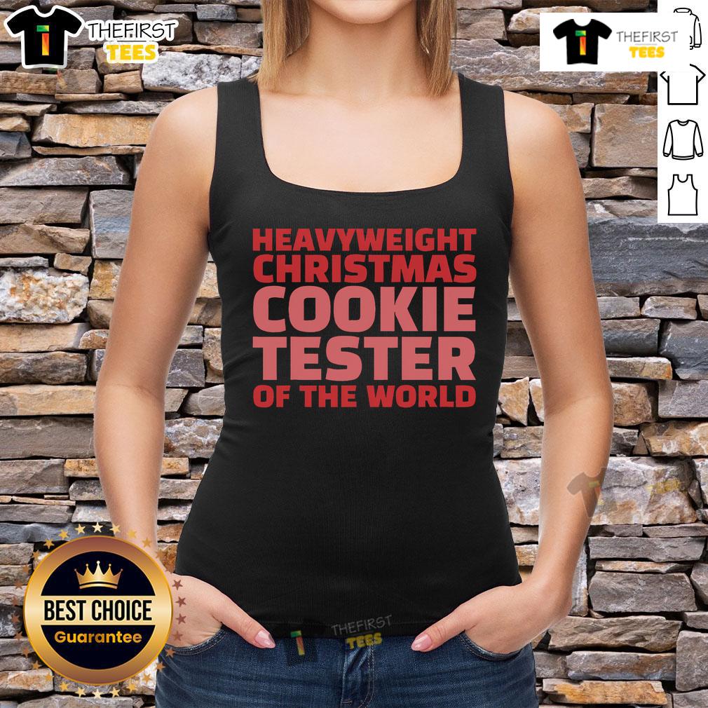 Top Christmas Cookie Tester of the World tank top featuring a festive design perfect for holiday baking enthusiasts.