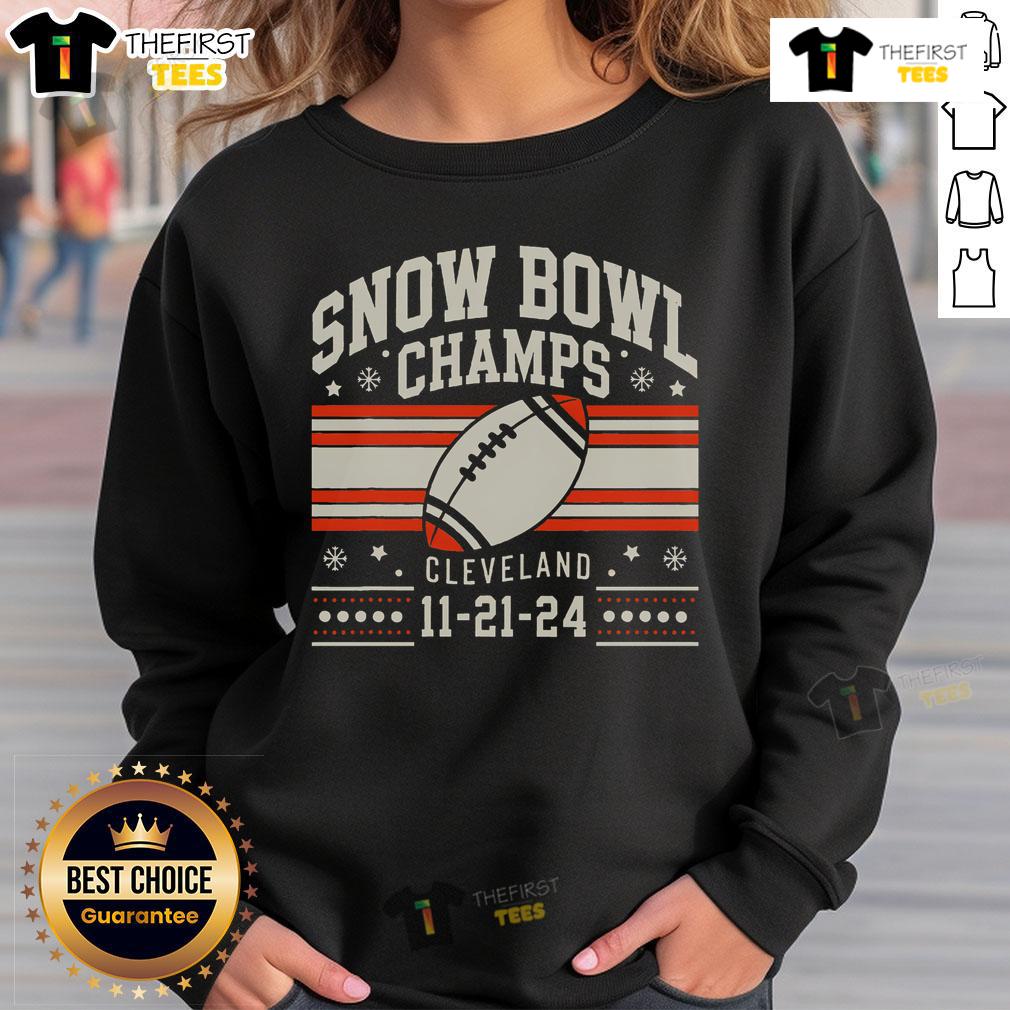 Vintage sweatshirt featuring the Top Cleveland Snow Bowl Champs logo, perfect for fans and collectors of sports apparel.
