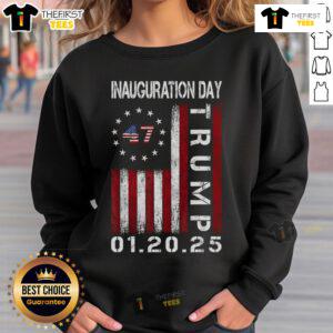 Donald Trump Inauguration Day 2025 sweatshirt featuring the USA flag, celebrating his 47th presidency in style.