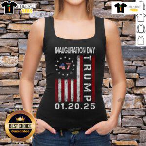 Donald Trump Inauguration Day 2025 tank top featuring the USA flag, celebrating his role as the 47th President.