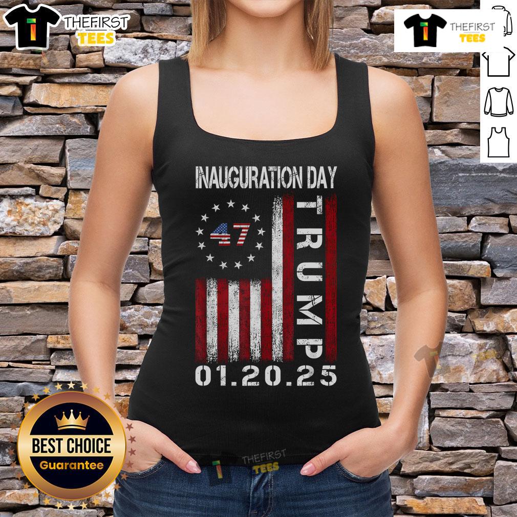 Donald Trump Inauguration Day 2025 tank top featuring the USA flag, celebrating his role as the 47th President.
