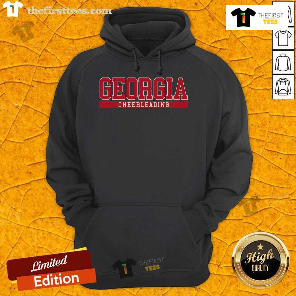 Top Georgia cheerleading hoodie in vibrant colors, perfect for showing school spirit at games and events.