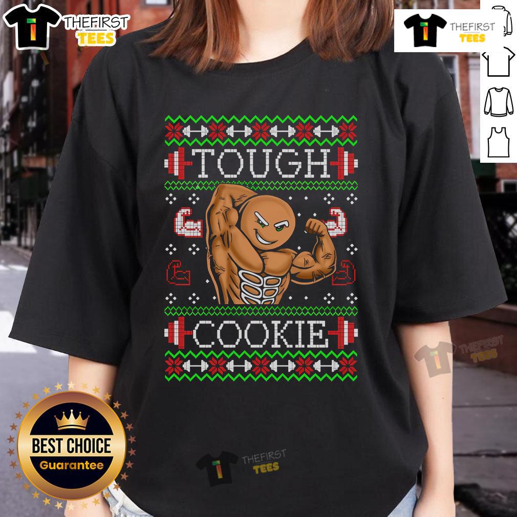 Funny Christmas workout tee featuring a gingerbread man design, perfect for gym lovers celebrating the holiday season.