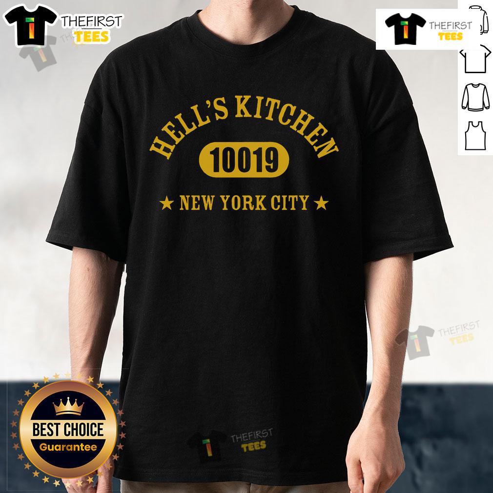 Top Hell's Kitchen 10019 City T-Shirt featuring a stylish design, perfect for fans of New York's vibrant Hell's Kitchen area.