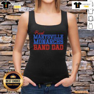 Top Proud Marysville Band Dad Tank Top featuring bold lettering and a stylish design perfect for proud band parents.