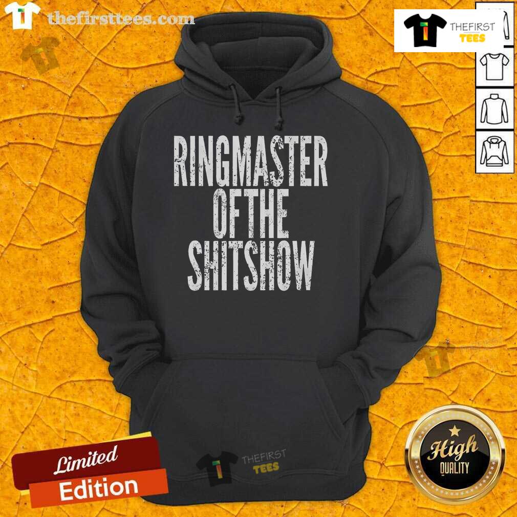 Top Ringmaster of the Shitshow Hoodie featuring bold graphics and vibrant colors, perfect for stand-out casual wear.