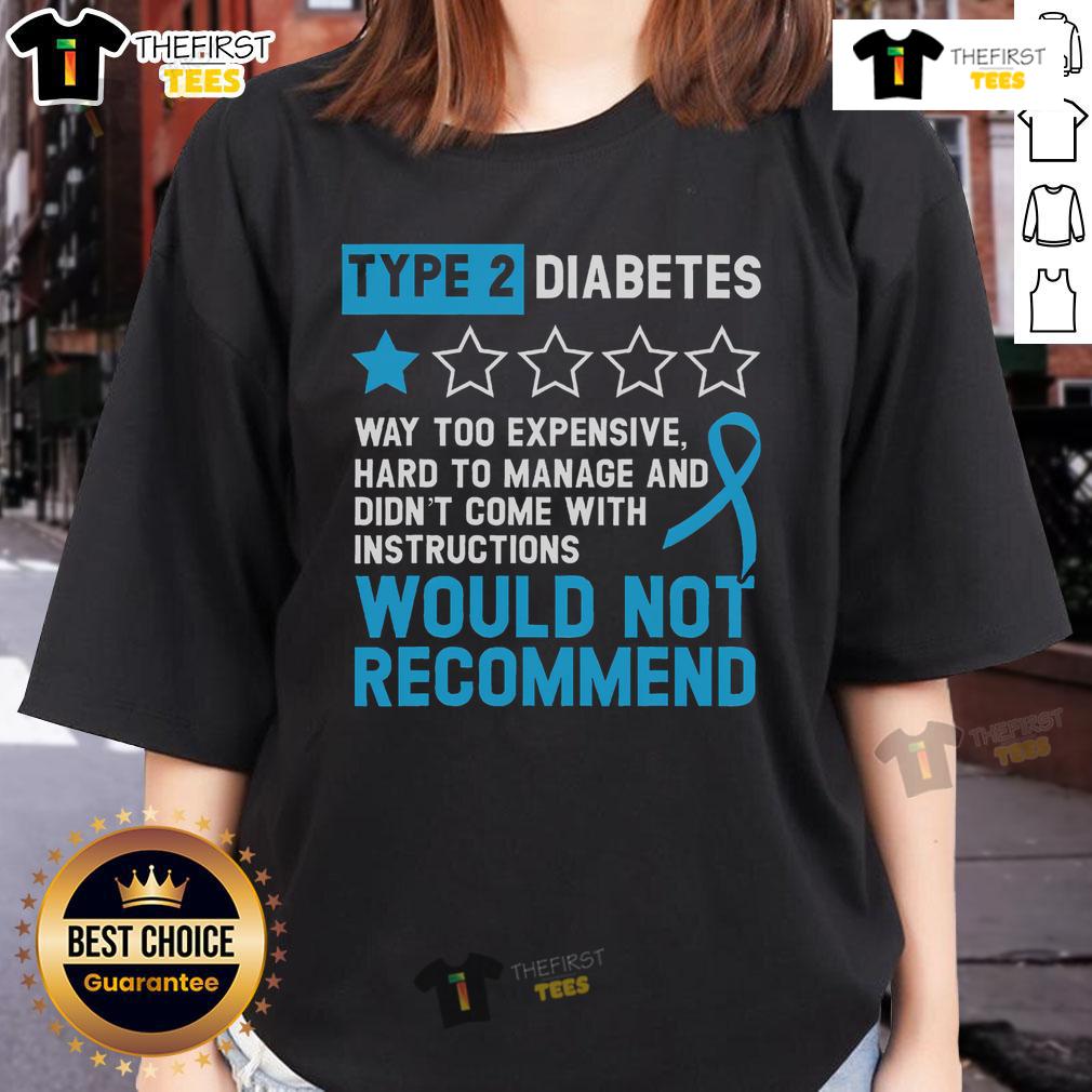 Top Type 2 Diabetes (T2D) Warrior Ladies Tee for Diabetes Awareness, featuring a stylish design and empowering message.