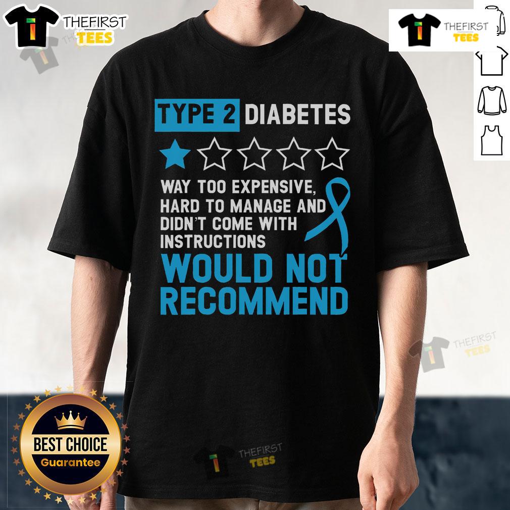 Top Type 2 Diabetes T2D Warrior T-Shirt promoting diabetes awareness with bold graphics and empowering message.