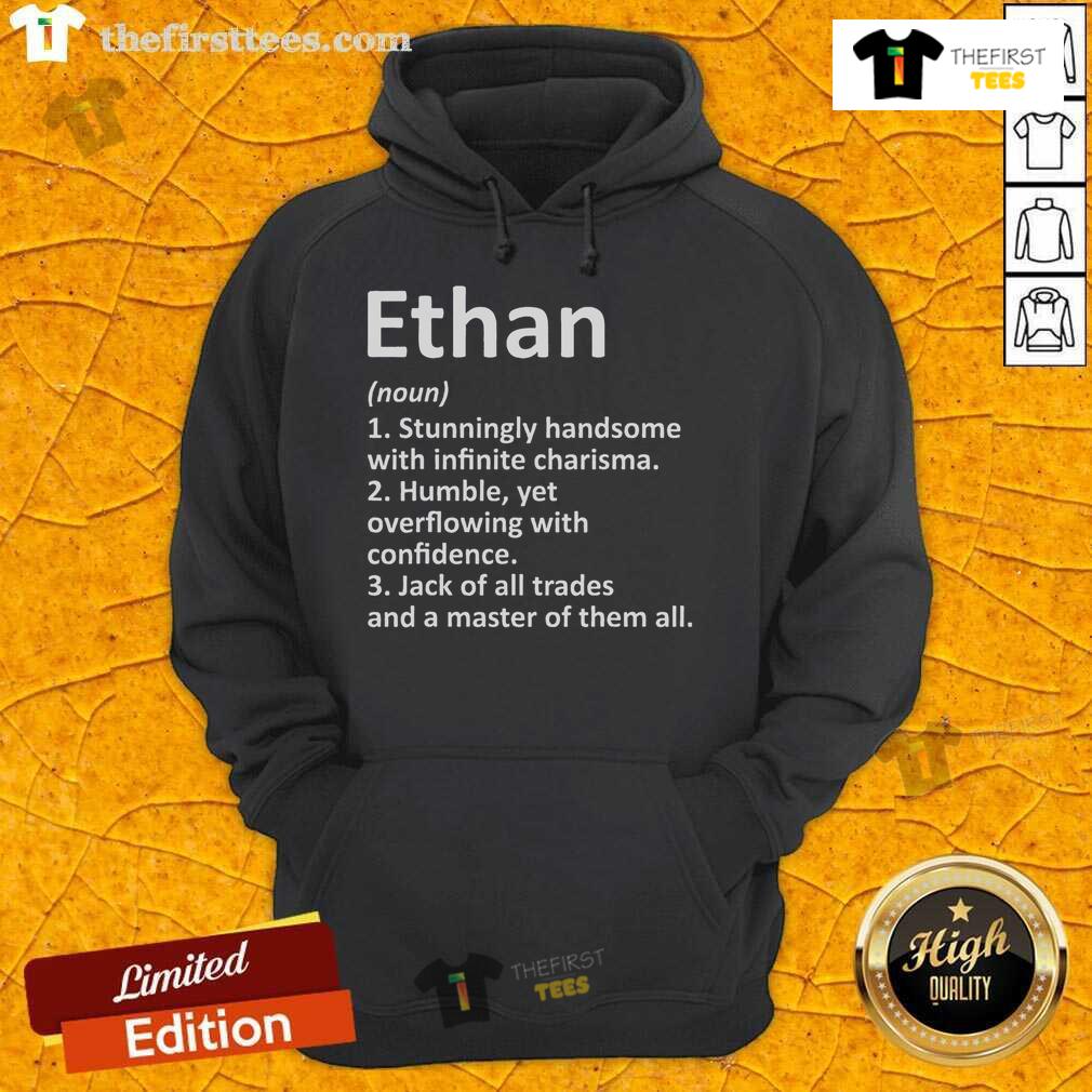 Funny Ethan Definition Personalized Name Birthday Hoodie featuring a humorous definition and vibrant design for celebrations.