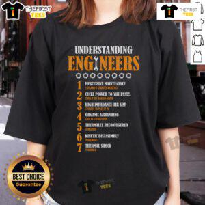 Funny Understanding Engineers Lists - Distressed Engineer Ladies Tee featuring a humorous design for engineering enthusiasts.