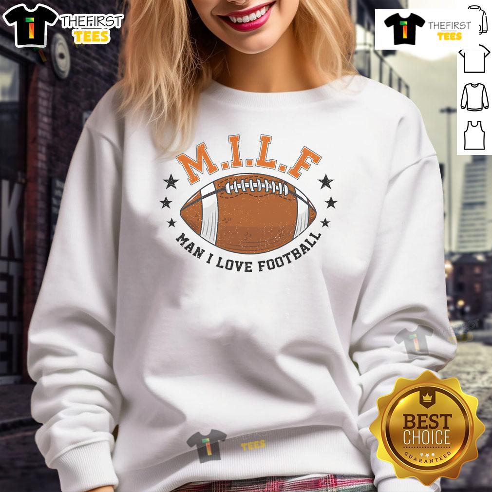 Good Milf Man I Love Football sweatshirt featuring a stylish design perfect for sports fans and casual wear.