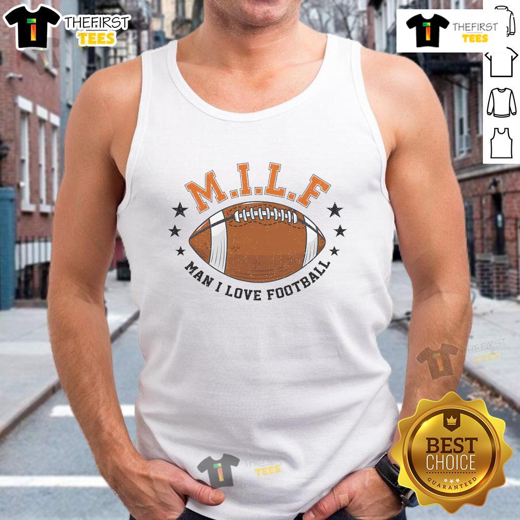 Good Milf Man I Love Football tank top featuring a stylish design perfect for football fans and casual wear.