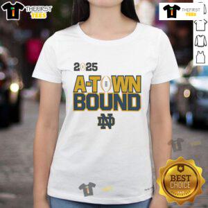 Good Notre Dame 2025 A Town Bound Ladies Tee featuring stylish design for fans, perfect for casual wear and game days.