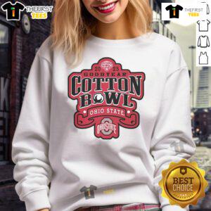Ohio State Buckeyes 2025 Goodyear Cotton Bowl Bound sweatshirt for College Football Playoff Semifinal fans.