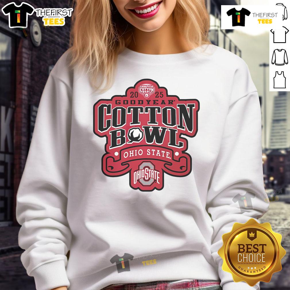 Ohio State Buckeyes 2025 Goodyear Cotton Bowl Bound sweatshirt for College Football Playoff Semifinal fans.