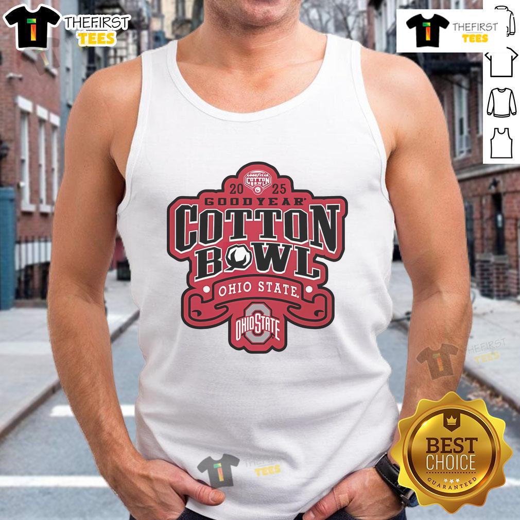Good Ohio State Buckeyes 2025 Goodyear Cotton Bowl Bound tank top celebrating College Football Playoff semifinal.