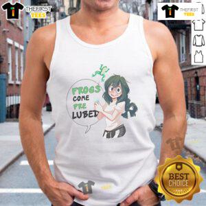 Hot My Hero Academia Frogs Come Pre-Lubed meme tank top featuring vibrant graphics and a stylish design for fans.