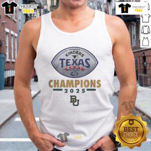 Hot Texas Bowl Champions 2025 Baylor Bears tank top featuring team colors and logo, perfect for fans celebrating victory.